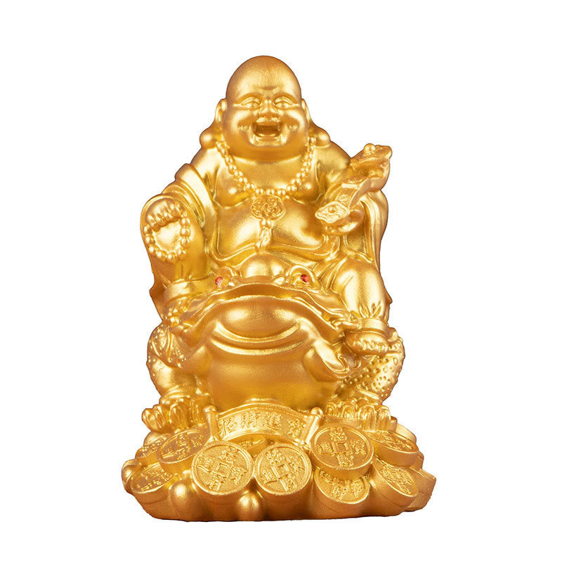 Buddha Stones Laughing Buddha Feng Shui Frog Toad Copper Coins Attract Wealth Resin Statue Home Decoration - image 8
