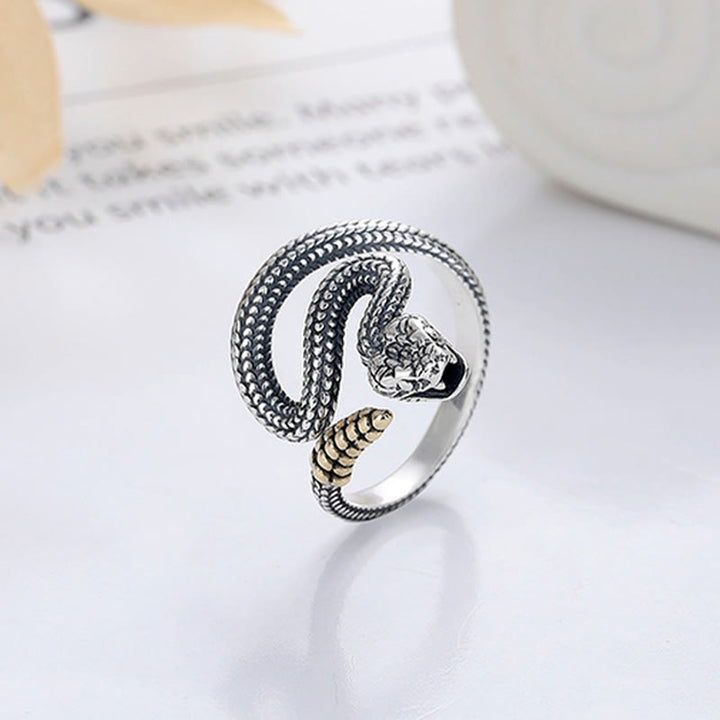 Buddha Stones 925 Sterling Silver Year Of The Snake Calm Balance Djustable Ring