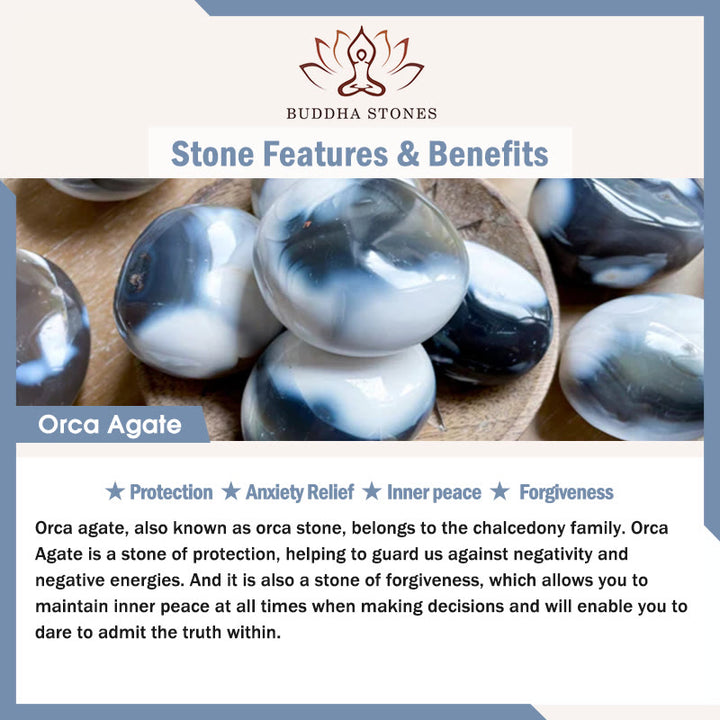 Buddha Stones "May the Stars Guide Your Dreams" Orca Agate Bracelet Includes Gift Message Card - image 14