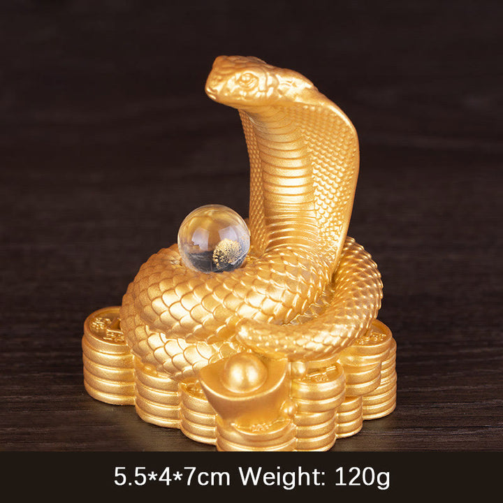 Buddha Stones Year Of The Snake Ingots Copper Coins Ball Wealth Resin Statue Home Decoration