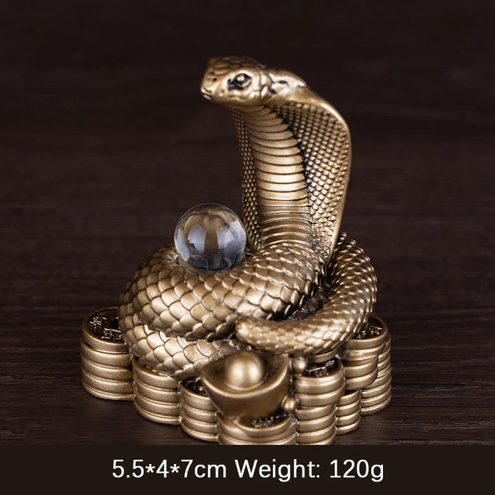 Buddha Stones Year Of The Snake Ingots Copper Coins Ball Wealth Resin Statue Home Decoration