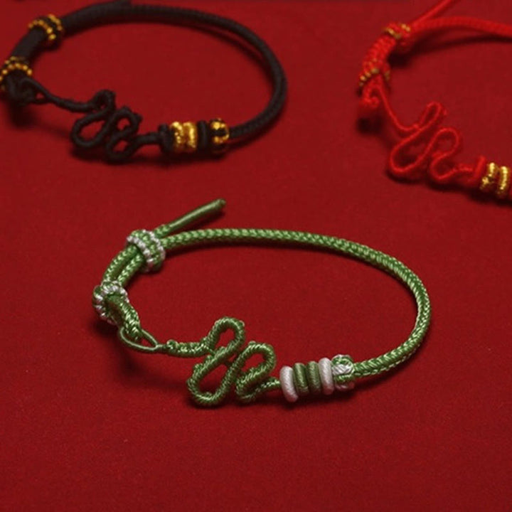 Buddha Stones Red String Snake Knot Year Of The Snake Protection Braided Bracelet