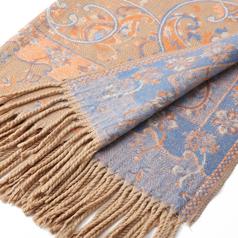 Buddha Stones Tibetan Cashew Flower Tassel Shawl Fall Winter Cozy Travel Scarf Wrap - image 36