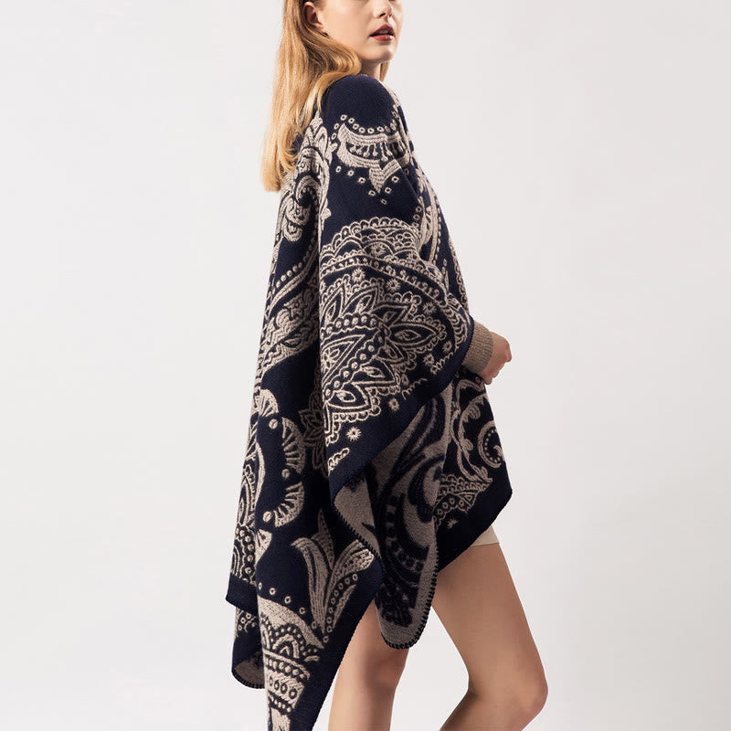 Buddha Stones Tibetan Cashew Flower Shawl Fall Winter Cozy Scarf Wrap - image 2