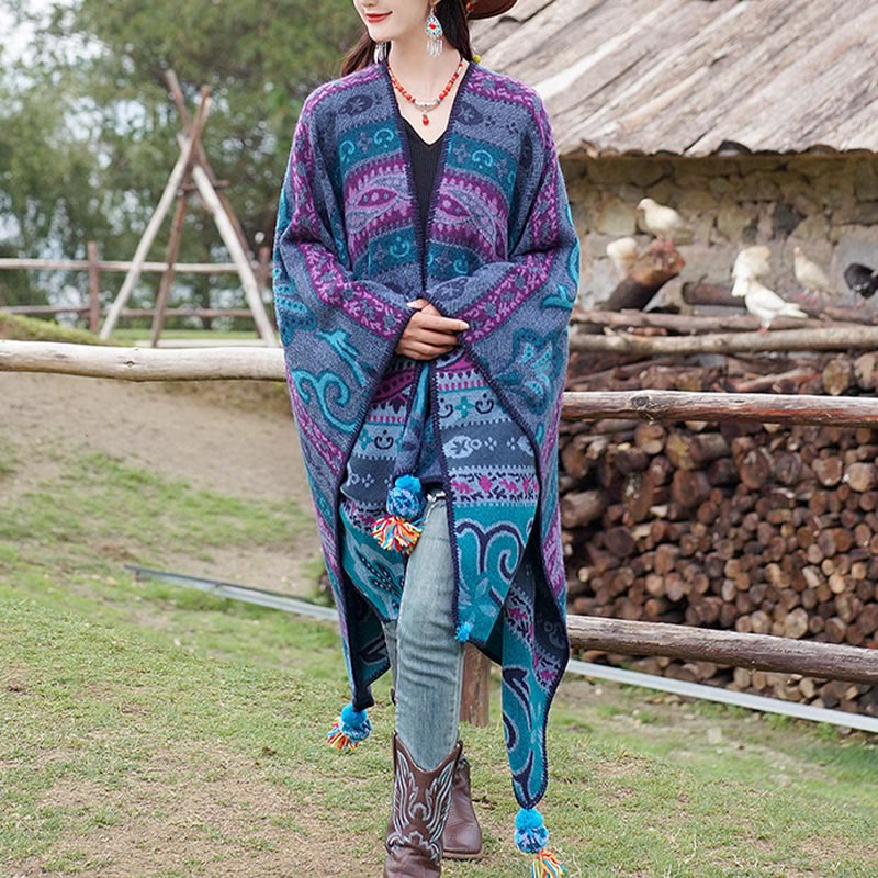 Buddha Stones Tibetan Geometric Horizontal Stripe Flowers Pattern Shawl Fall Winter Warm Soft Scarf Wrap - image 7