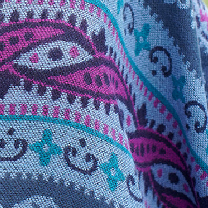 Buddha Stones Tibetan Geometric Horizontal Stripe Flowers Pattern Shawl Fall Winter Warm Soft Scarf Wrap - image 16
