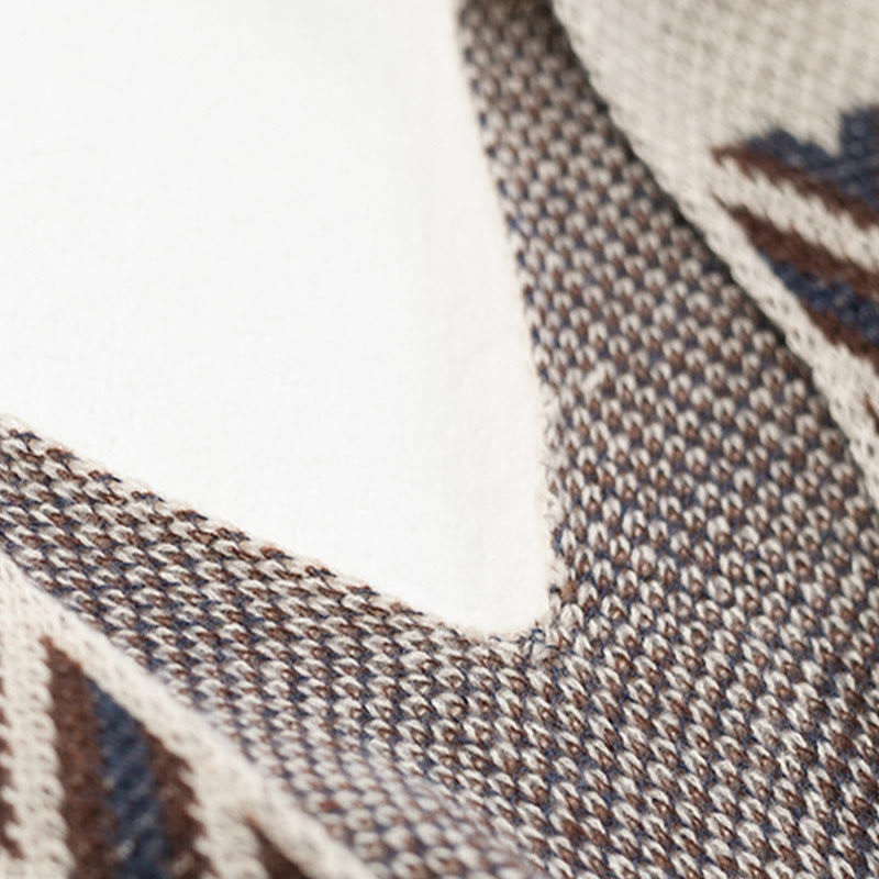 Buddha Stones Tibetan Wave Stripe Geometry Tassels Shawl Fall Winter Cozy Scarf Wrap - image 16