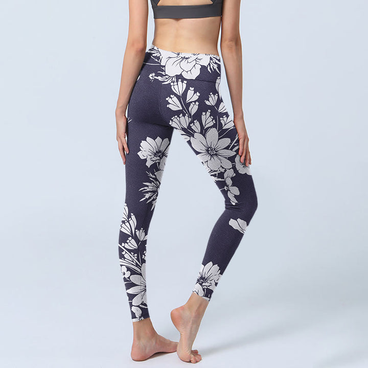 Buddha Stones Flowers Blossom Print Sports Fitness Leggings Women's Yoga Pants - image 4