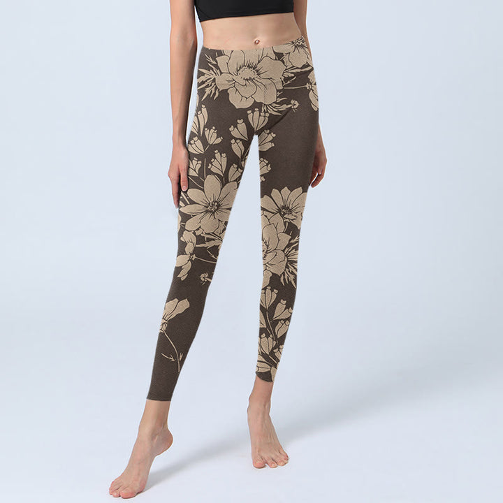 Buddha Stones Flowers Blossom Print Sports Fitness Leggings Women's Yoga Pants