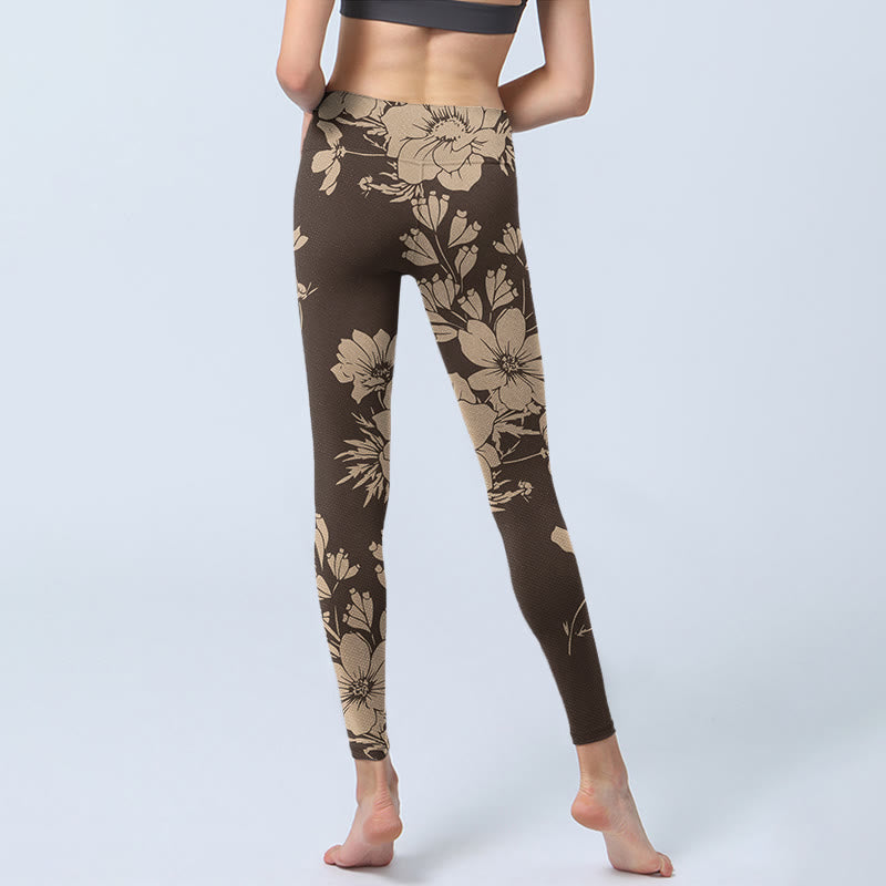 Buddha Stones Flowers Blossom Print Sports Fitness Leggings Women's Yoga Pants