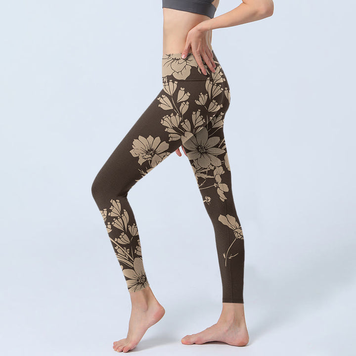 Buddha Stones Flowers Blossom Print Sports Fitness Leggings Women's Yoga Pants - image 10