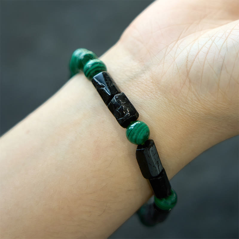 Buddha Stones "May Peace and Power Walk Beside You" Malachite Bracelet Includes Gift Message Card - image 4