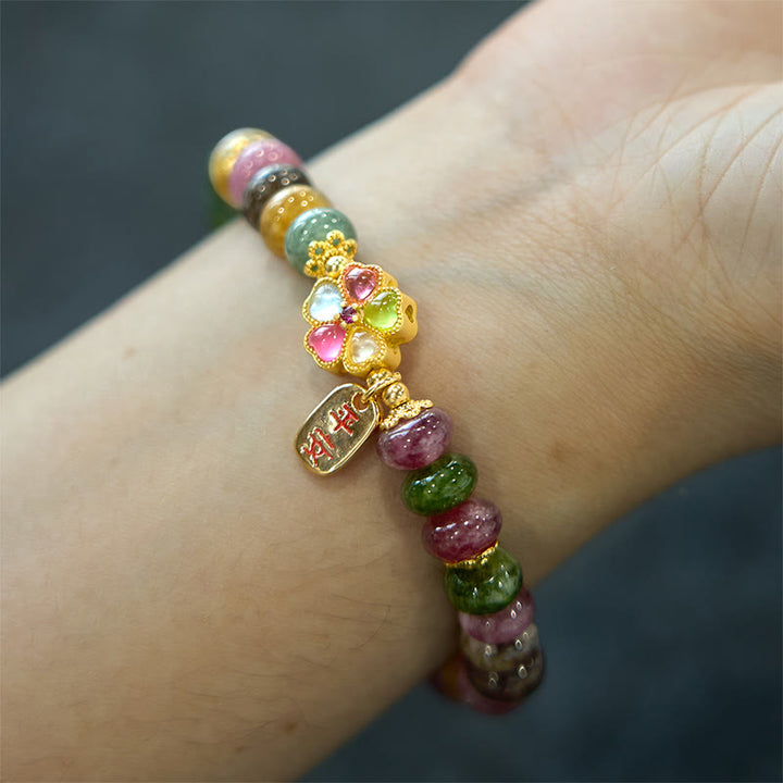 Buddha Stones Tourmaline Jade Safe And Well Love Bracelet - image 5
