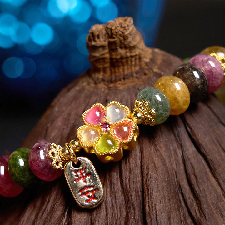 Buddha Stones Tourmaline Jade Safe And Well Love Bracelet - image 2