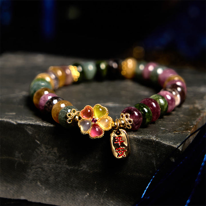 Buddha Stones Tourmaline Jade Safe And Well Love Bracelet - image 0