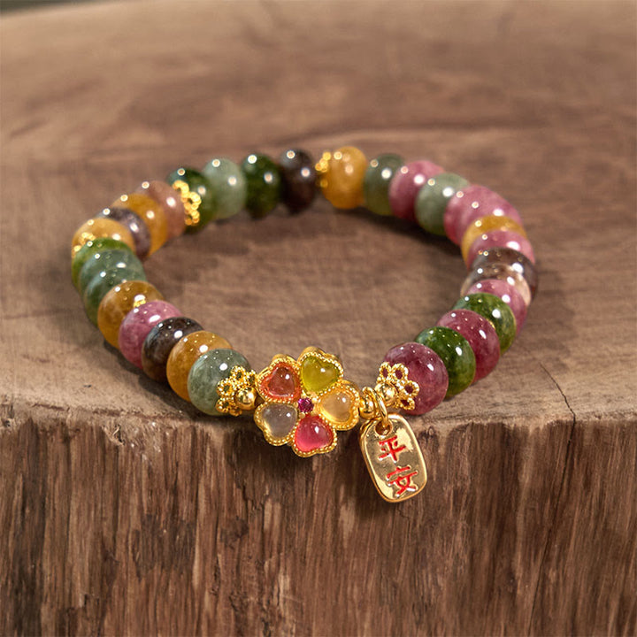 Buddha Stones "Wishing You Joy in Every Color" Tourmaline Jade Bracelet Includes Gift Message Card - image 3