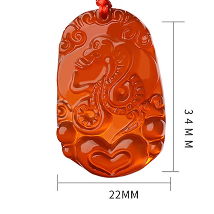 Buddha Stones Chinese Zodiac Red Agate Luck Necklace Pendant