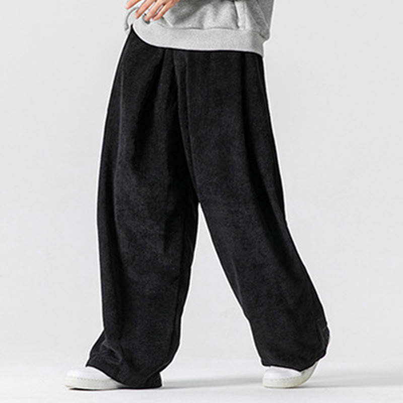 Buddha Stones Solid Color Corduroy Men's Wide Leg Pants With Pockets - image 28