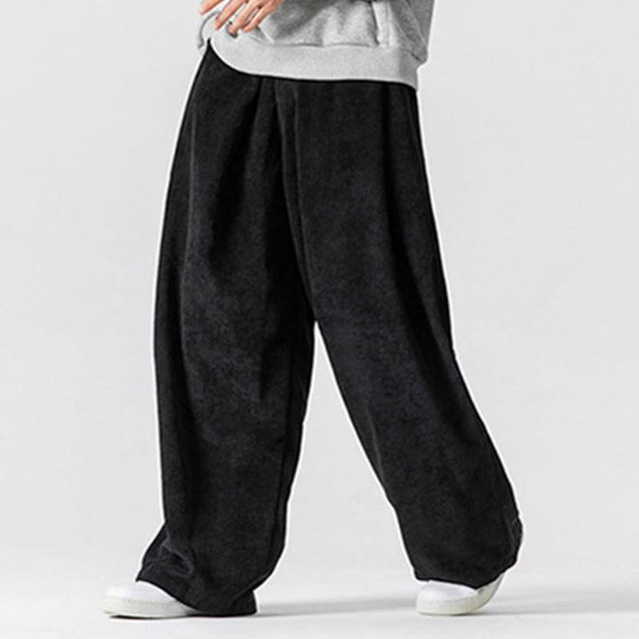 Buddha Stones Solid Color Corduroy Men's Wide Leg Pants With Pockets - image 28