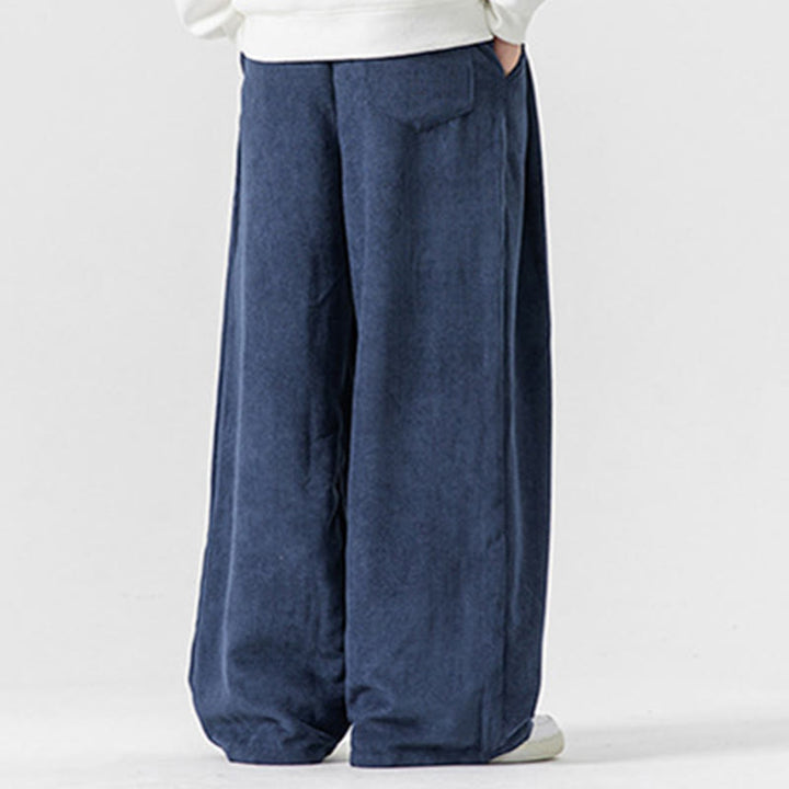 Buddha Stones Solid Color Corduroy Men's Wide Leg Pants With Pockets - image 33
