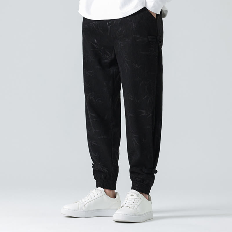 Buddha Stones Fall Winter Bamboo Men's Frog-Button Corduroy Pants With Pockets - image 13