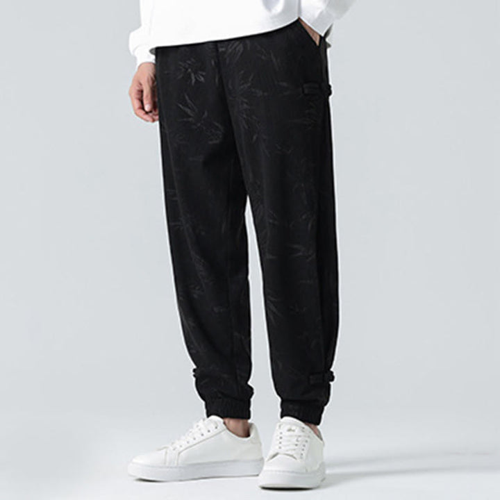 Buddha Stones Fall Winter Bamboo Men's Frog-Button Corduroy Pants With Pockets - image 15