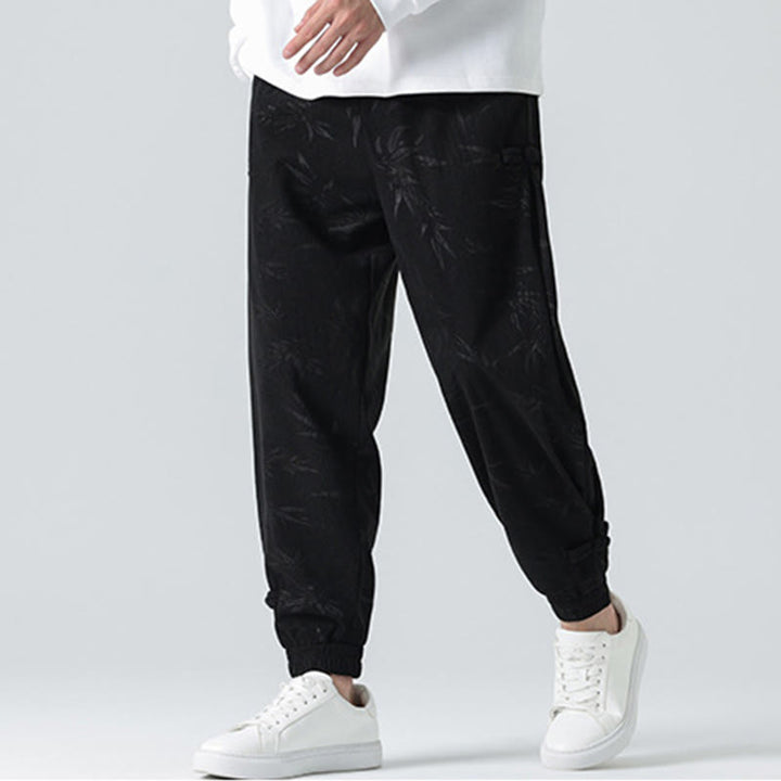 Buddha Stones Fall Winter Bamboo Men's Frog-Button Corduroy Pants With Pockets - image 10