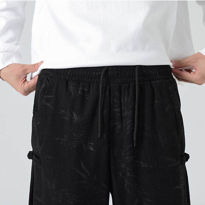 Buddha Stones Fall Winter Bamboo Men's Frog-Button Corduroy Pants With Pockets - image 16