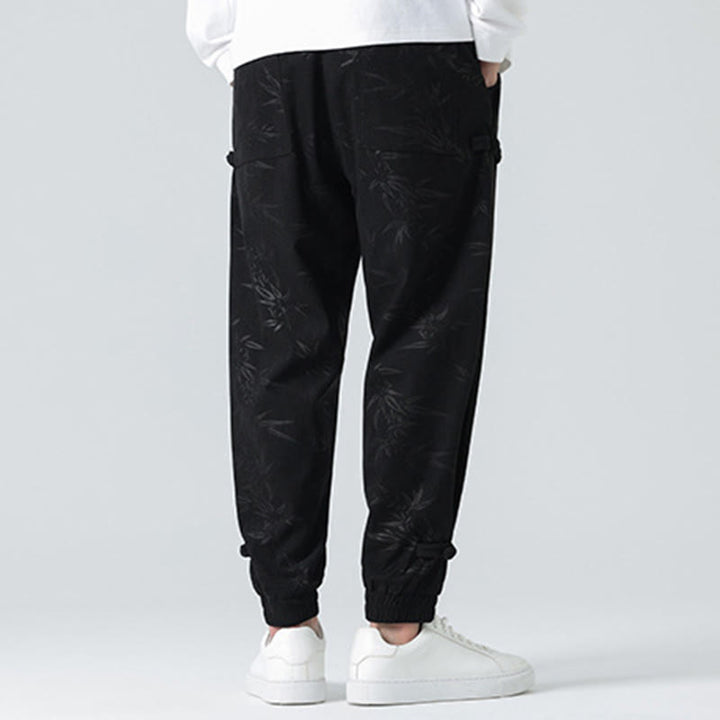 Buddha Stones Fall Winter Bamboo Men's Frog-Button Corduroy Pants With Pockets - image 12