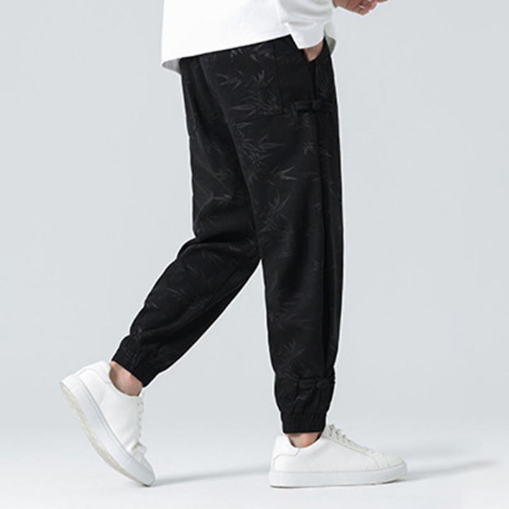 Buddha Stones Fall Winter Bamboo Men's Frog-Button Corduroy Pants With Pockets - image 11