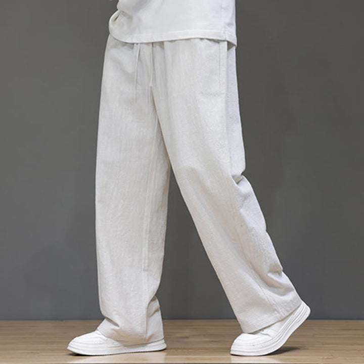 Buddha Stones Summer Men's Cotton Linen Straight Leg Pants With Pockets - Linen - US/UK/AU46，EU56 (5XL) - image 11