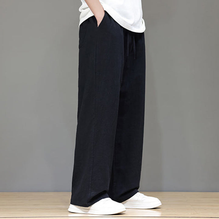 Buddha Stones Summer Men's Cotton Linen Straight Leg Pants With Pockets - image 33