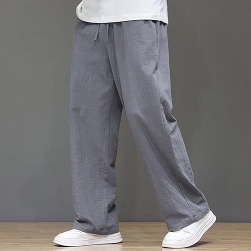 Buddha Stones Summer Men's Straight Leg Pants With Pockets - Gray - US/UK/AU46，EU56 (5XL) - image 18