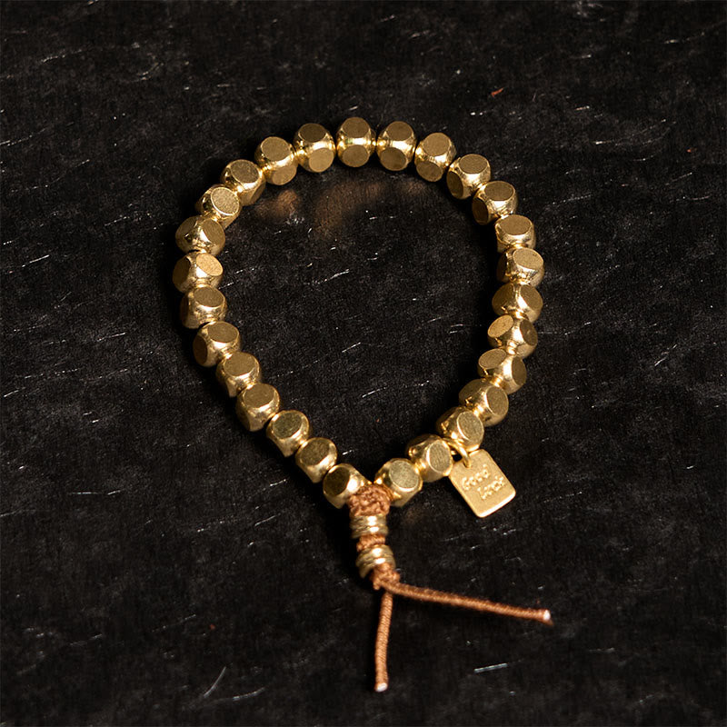 Buddha Stones Brass Copper String Good Luck Self Care Bracelet - image 1