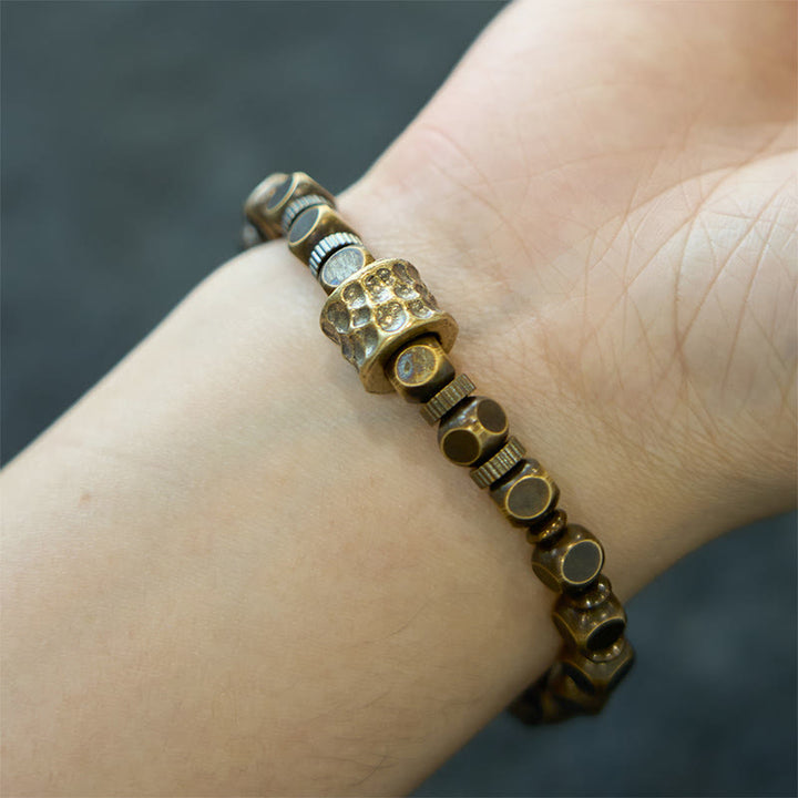 Buddha Stones Copper Meteorite Pattern Balance Bracelet