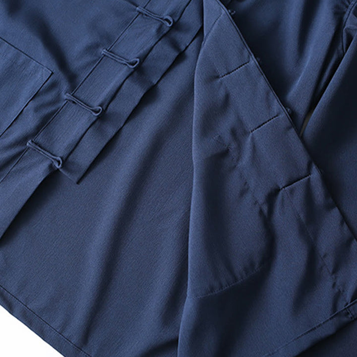 Buddha Stones 2Pcs Tang Suit Traditional Frog-Button Men's Long Sleeve Shirt Pants Clothing Set - image 4