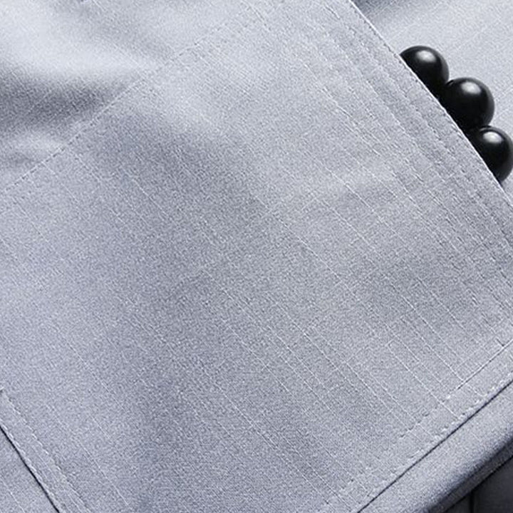 Buddha Stones 2Pcs Tang Suit Plain Color Frog-Button Men's Long Sleeve Shirt Pants Set - image 10