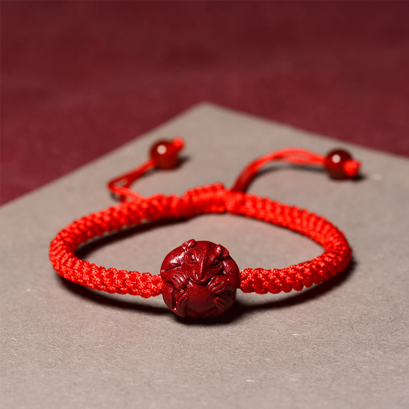 Buddha Stones Chinese Zodiac Red String Cinnabar Blessing Bracelet