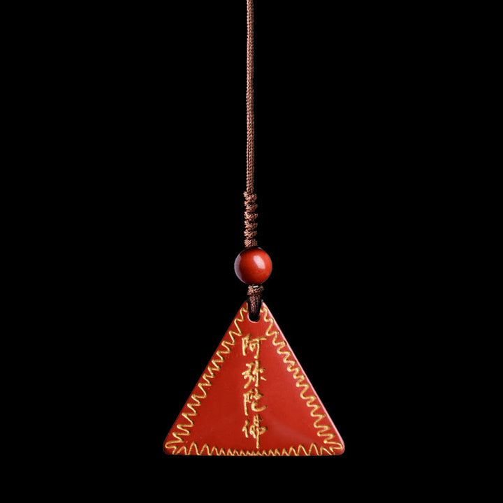 Buddha Stones Cinnabar Amitabha Calm Necklace Pendant