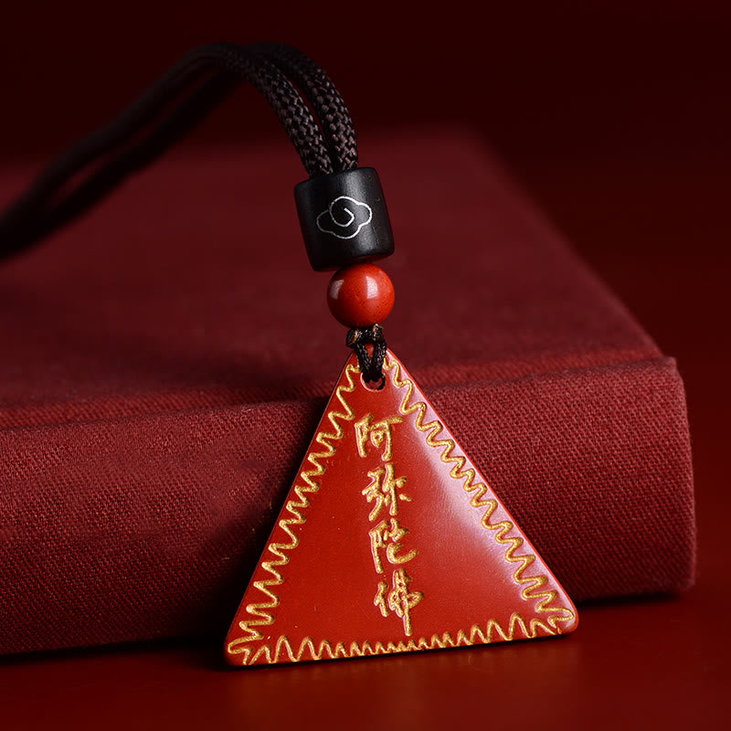 Buddha Stones Cinnabar Amitabha Calm Necklace Pendant