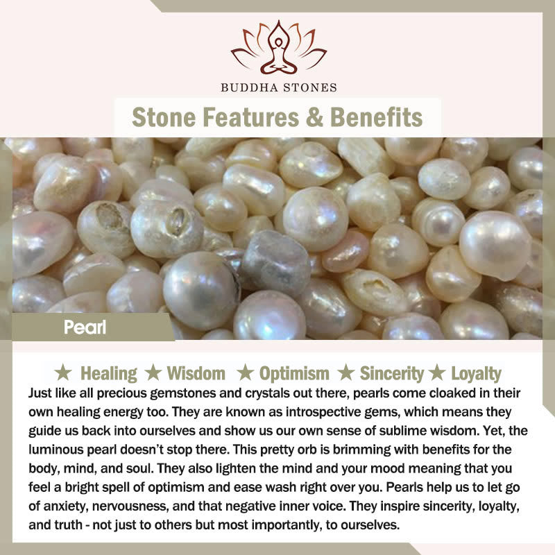 Buddha Stones Pearl Jade Strawberry Quartz Purity Bracelet