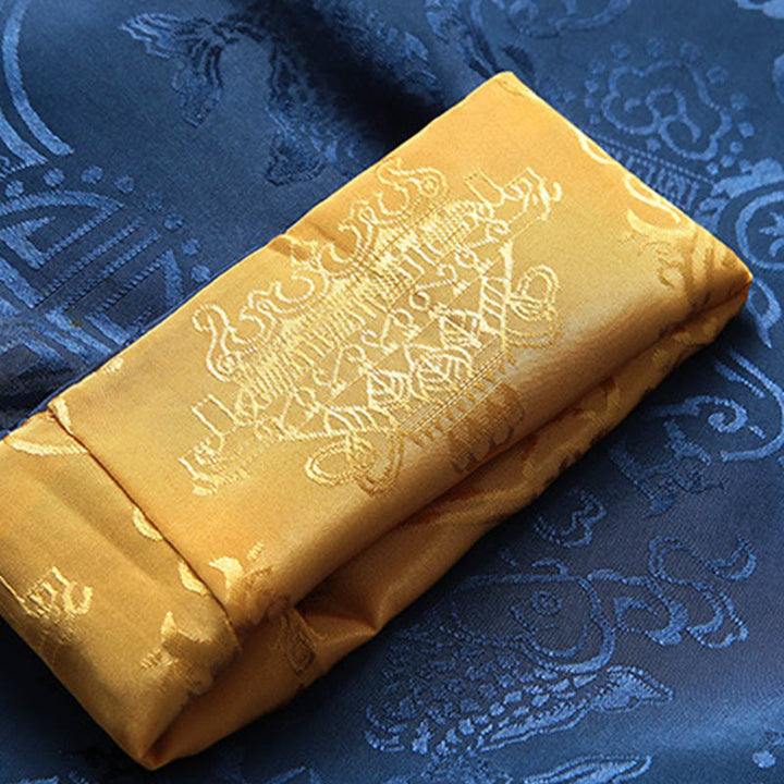 Buddha Stones Men's Frog-Button Tang Suit Koi Fish Pattern Long Sleeve Jacket Shirt With Pockets - image 7