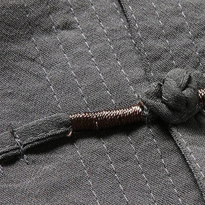 Buddha Stones 2Pcs Plain Tang Suit Men's Frog-Button Long Sleeve Shirt Pants Set - image 7