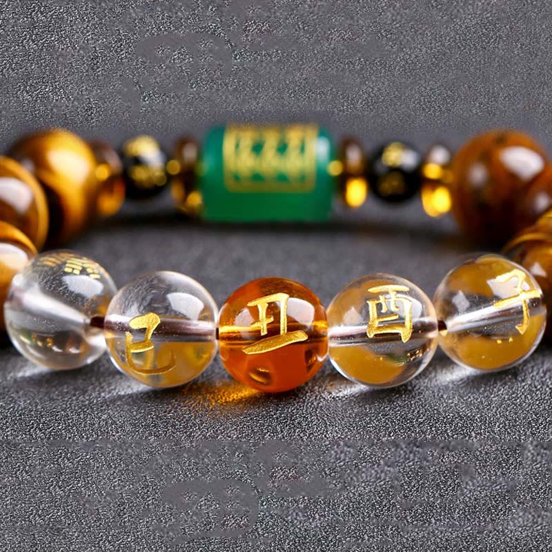 Buddha Stones Chinese Zodiac Tiger Eye Courage Bracelet