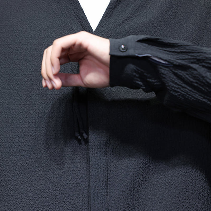 Buddha Stones Fall Solid Color Men's Button Long Sleeve Shirt Clothing - image 26