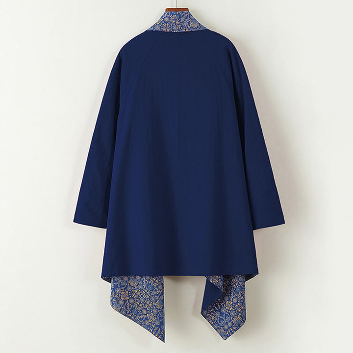 Buddha Stones Fall Men's Cotton Mid-length Coat Double-sided Jacket - image 2