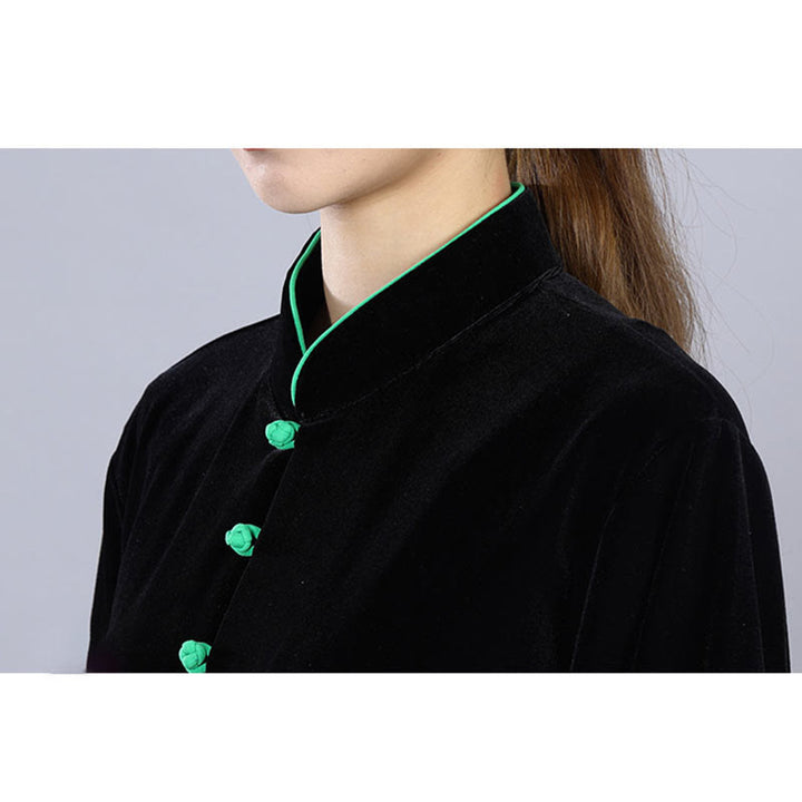 Buddha Stones 2Pcs Fall Winter Tai Chi Meditation Qigong Zen Practice Unisex Velour Plush Clothing Set - image 2