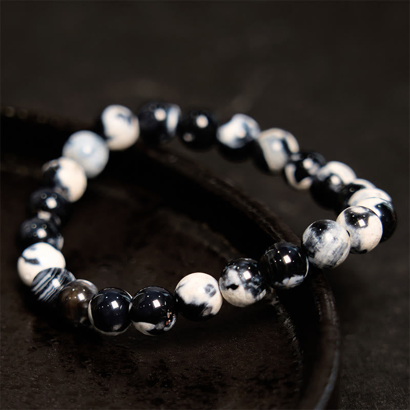 Buddha Stones Orca Agate Protection Bracelet