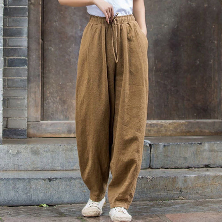 Buddha Stones Plain Design Cotton Women's Pants - image 3