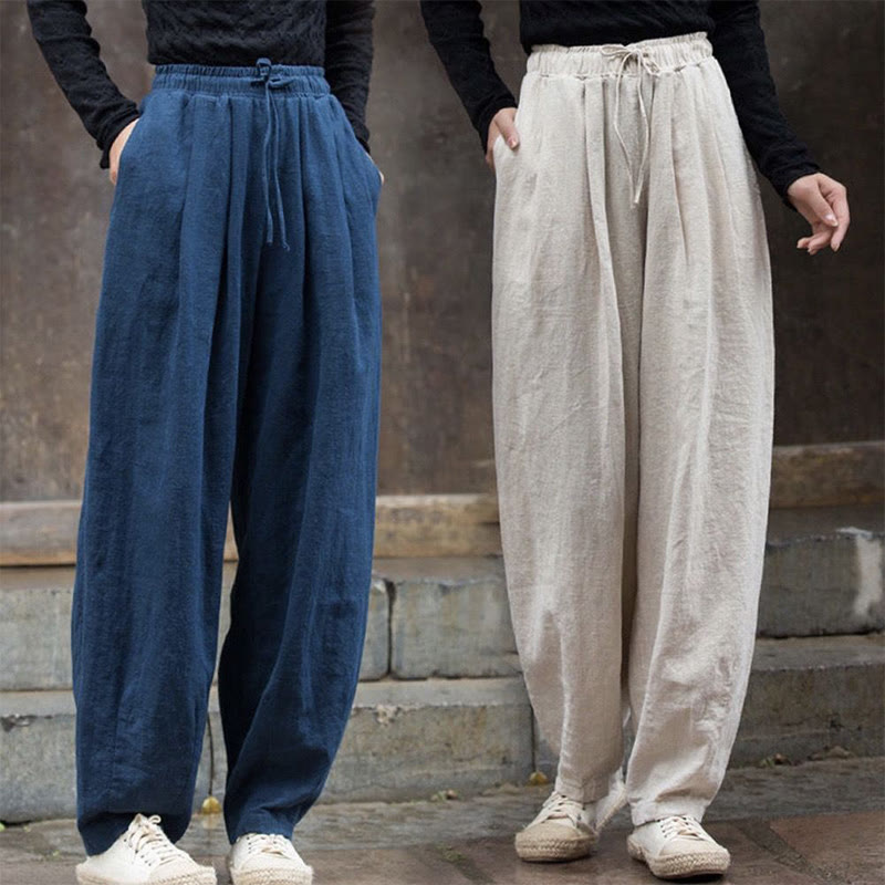 Buddha Stones Plain Design Cotton Women's Pants - image 10